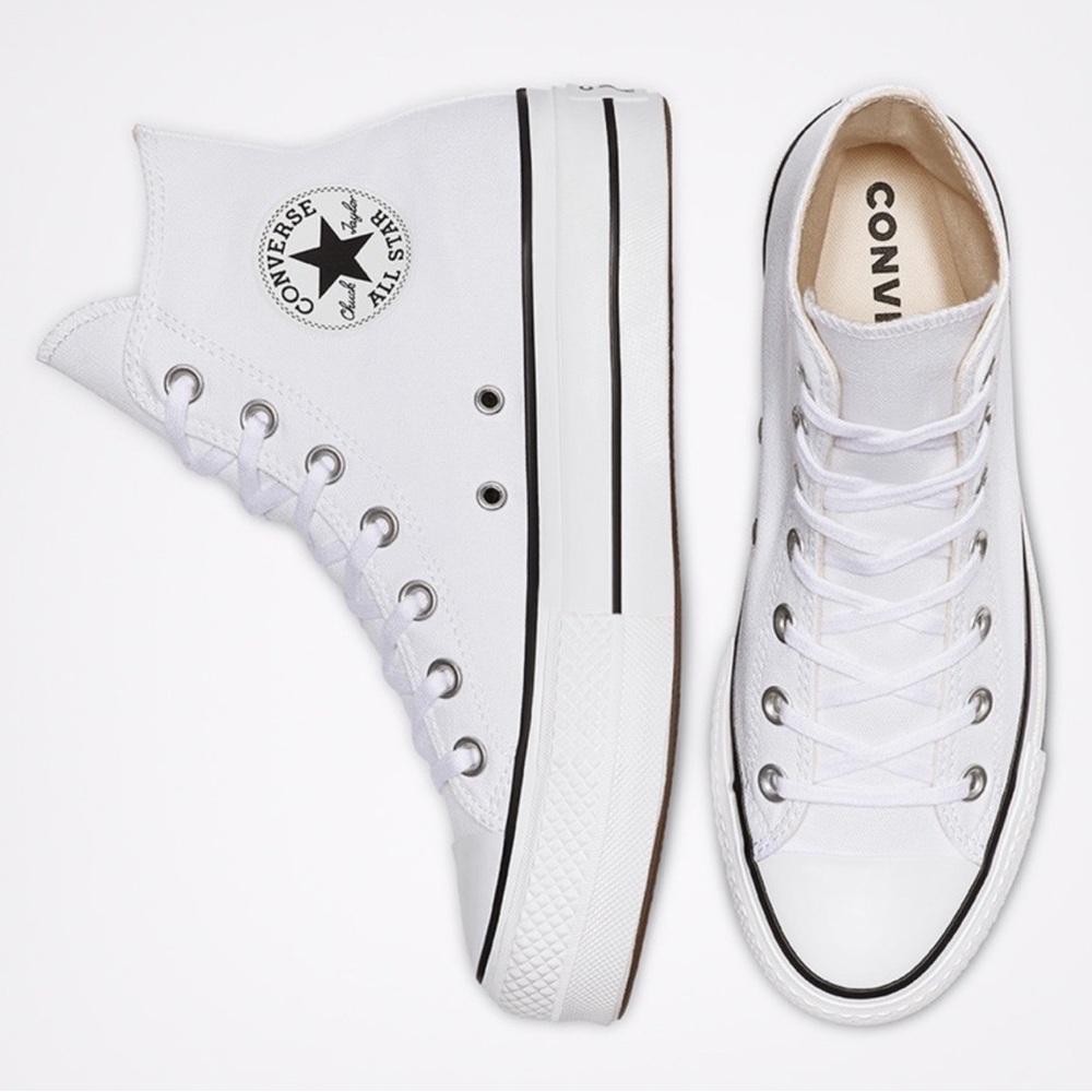 Converse Women's Classic White Platform High-Tops - Picture 3 of 5